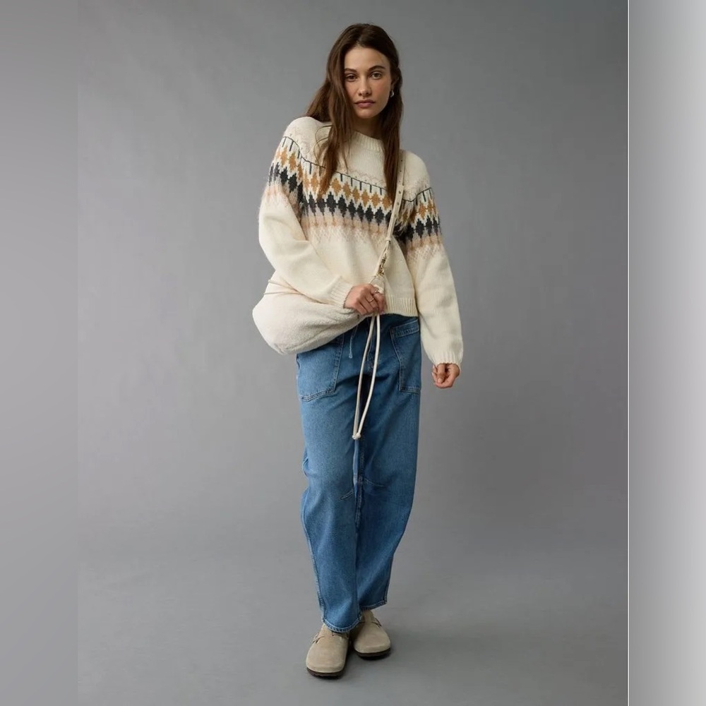 American Eagle Fairisle crew sweater | size large